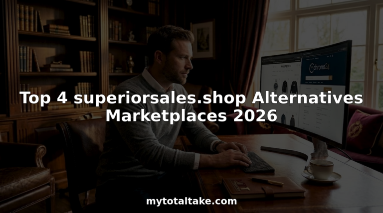 Man browsing luxury online shopping marketplace at home desk