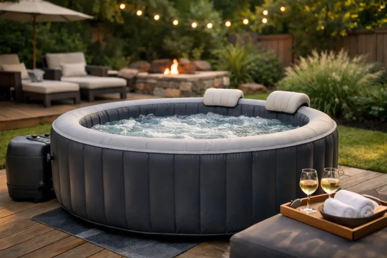 Review Inflatable Hot Tub for Backyard Use