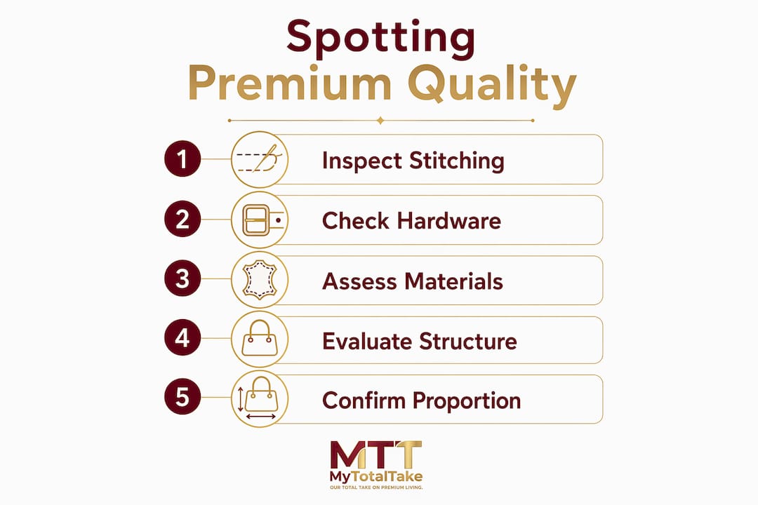 Infographic outlining steps to spot premium accessories