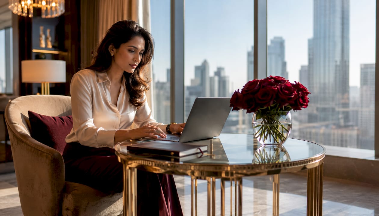 Luxury e-commerce manager reviewing support tickets