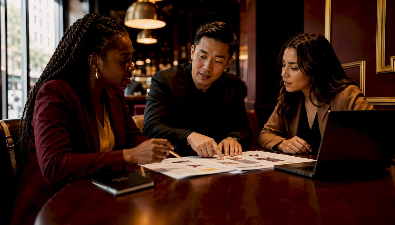 Diverse team discussing support platform options