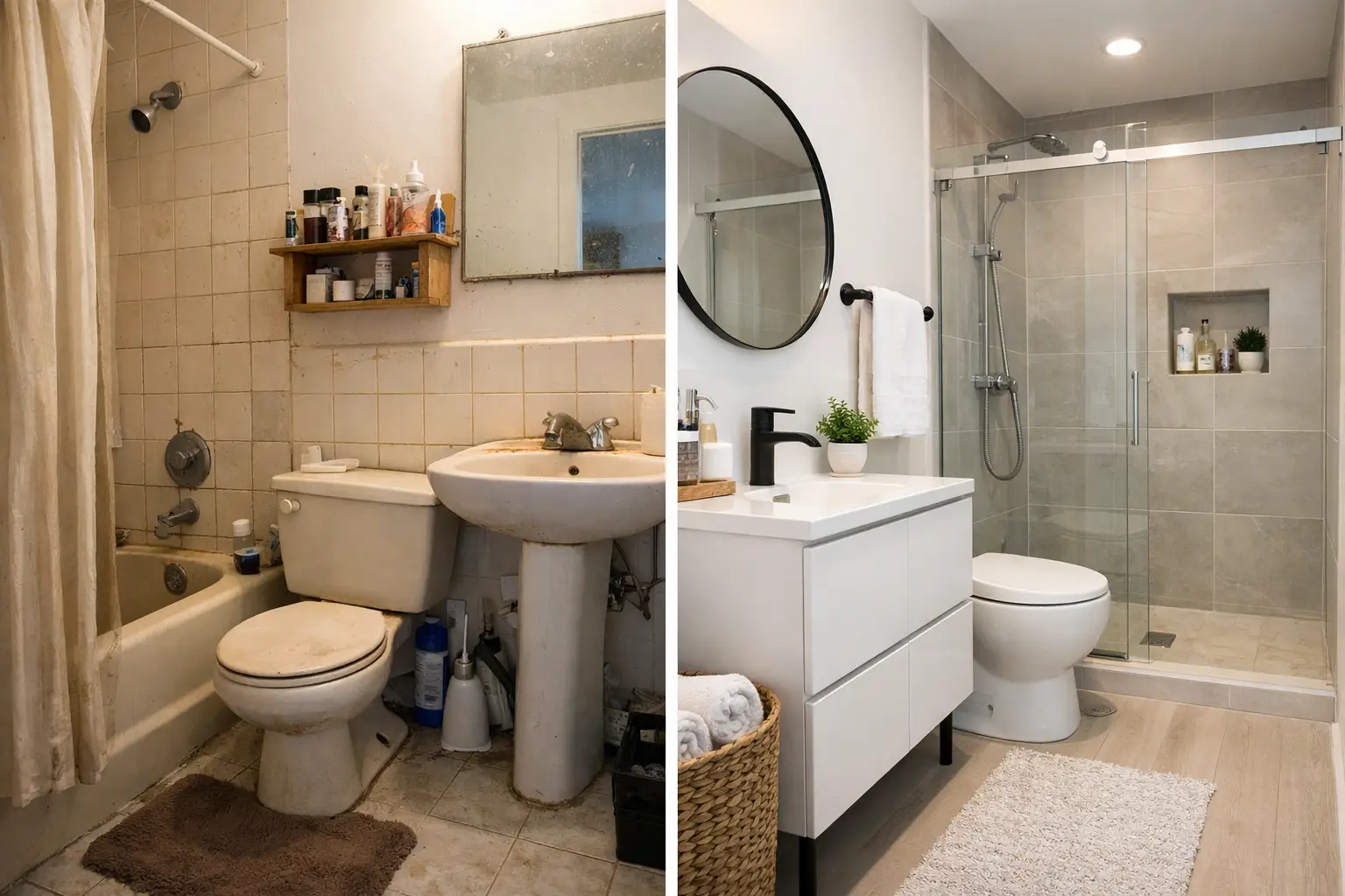 Small Bathroom Makeover Before and After Ideas