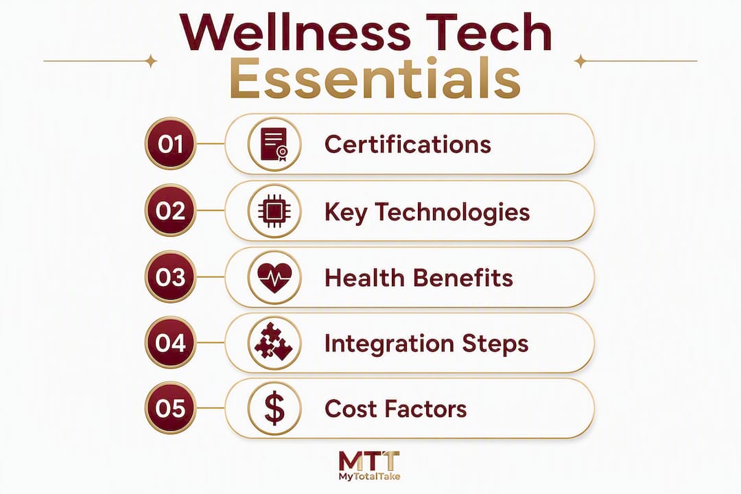 Infographic outlining key aspects of premium wellness technology