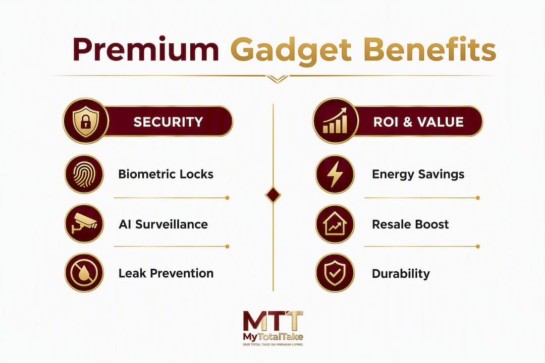 Infographic comparing benefits of premium gadgets
