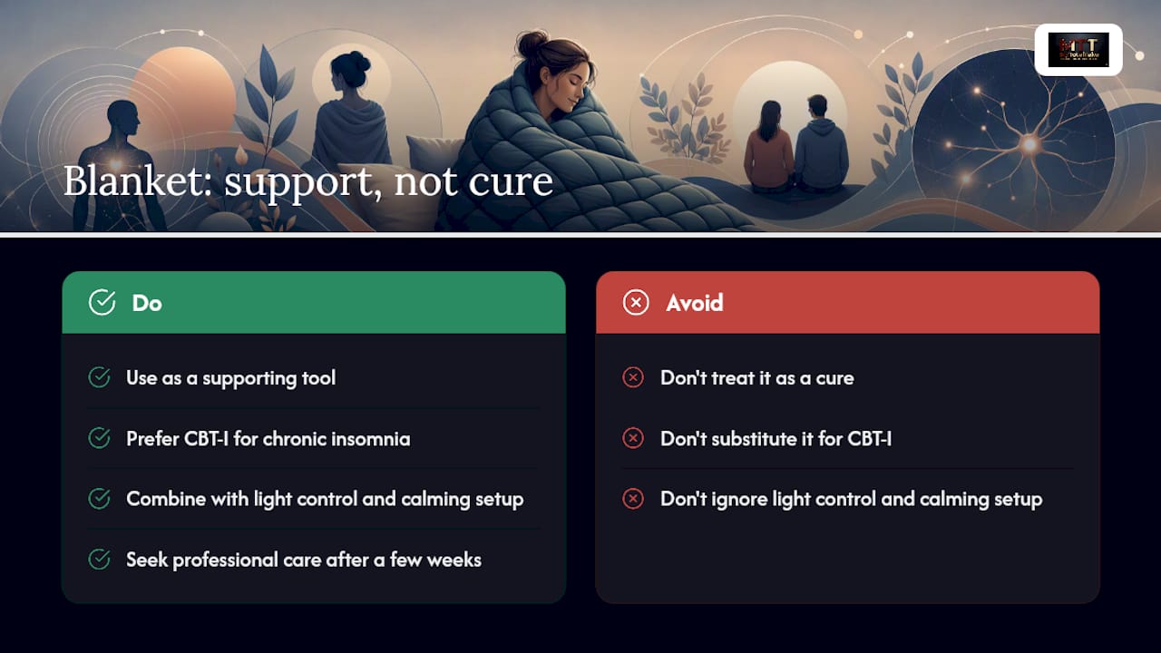 What This Blanket Can and Can't Do for Your Sleep — overview diagram